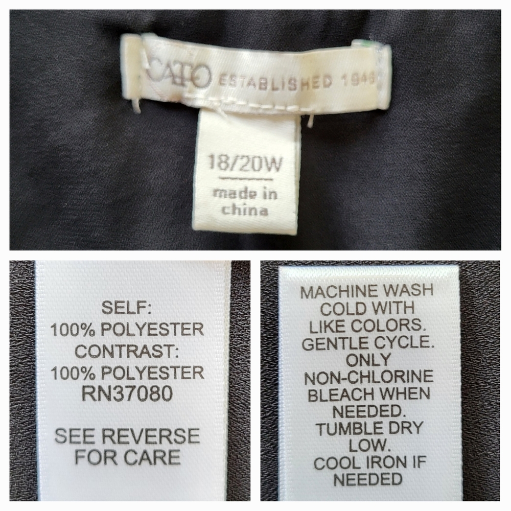 CATO Solid Black Sleeveless Women's Top - Plus Size 18/20W or Size 2X - Picture 6 of 6
